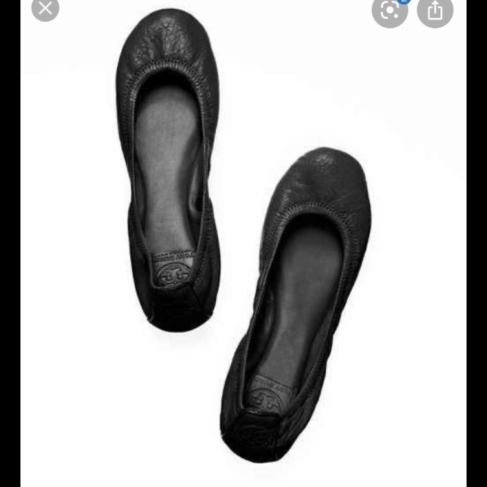 Tory Burch Black Eddie Ballet Flat Calf Hair - Picture 2 of 5
